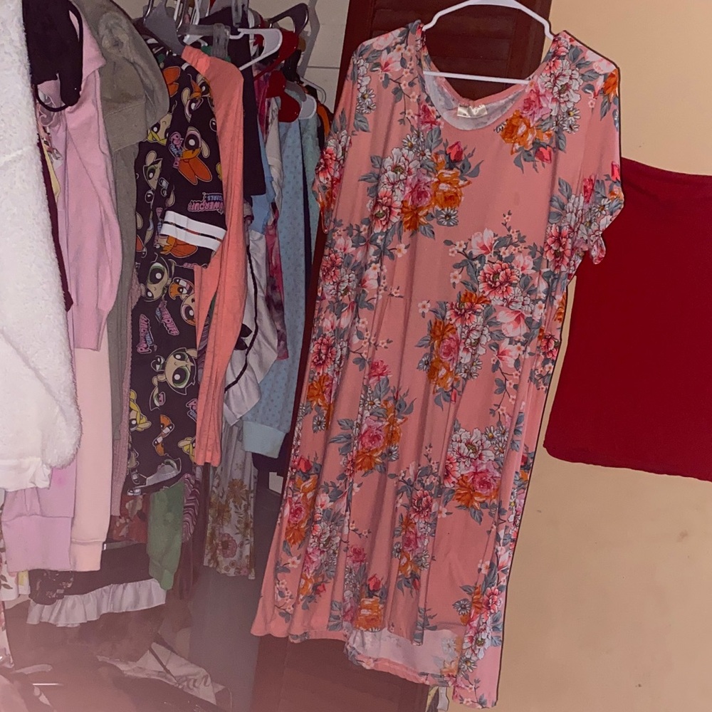 Bobbie Brooks Pink Floral Plus Size Dress